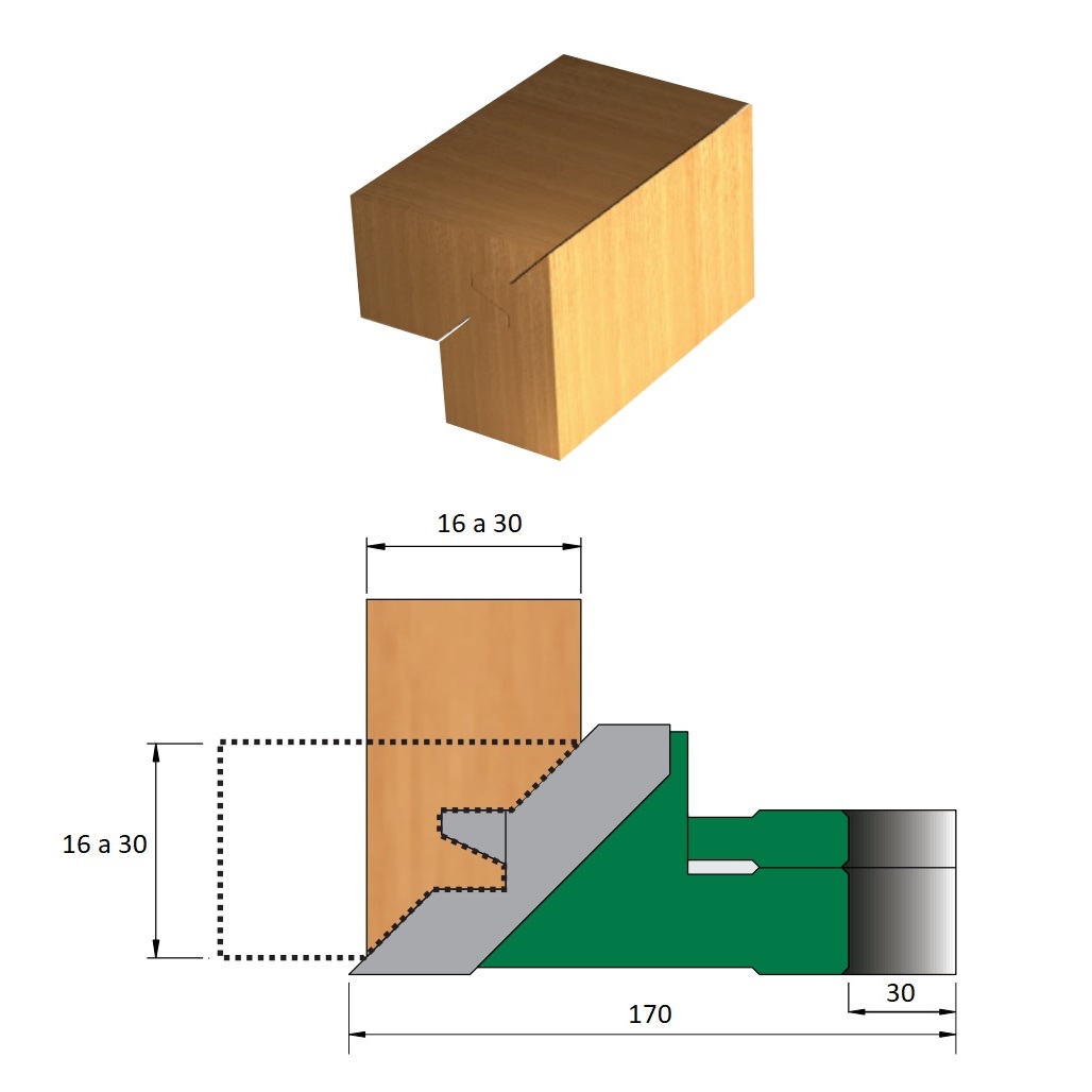 Fresa para Rejunte Ø170 x 16/30 x 30 – 3 Dentes - Cód. 1782.01